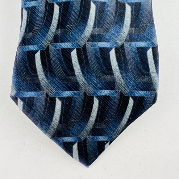 Stafford Blues Grays Necktie Tie 100% Imported Silk - Picture 3 of 5